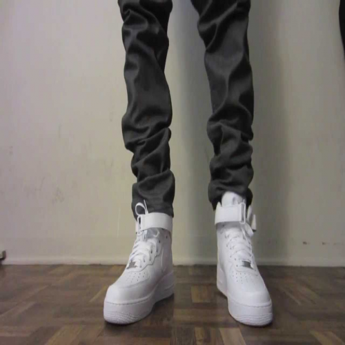 What are you wearing?  (plural-white shoes) phrase image