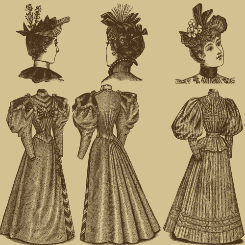 What are you wearing?  (old dresses) phrase image