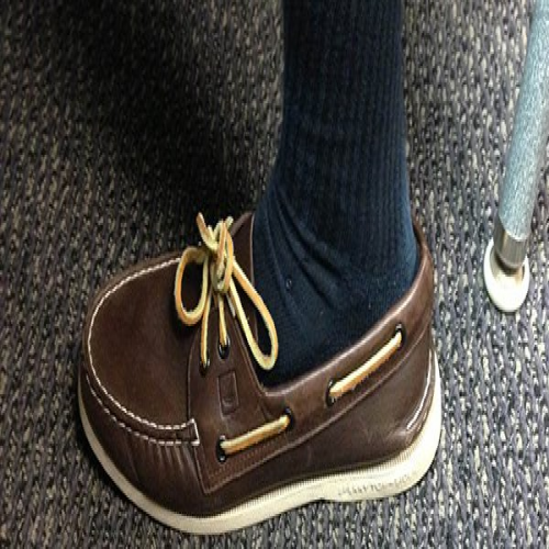 What are you wearing?  (black sock) phrase image