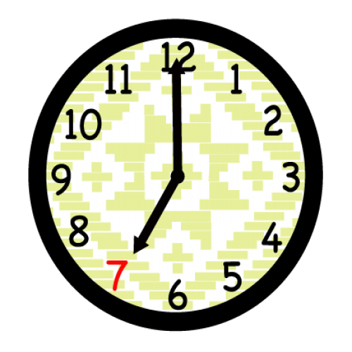 What time is it? Seven o'clock phrase image