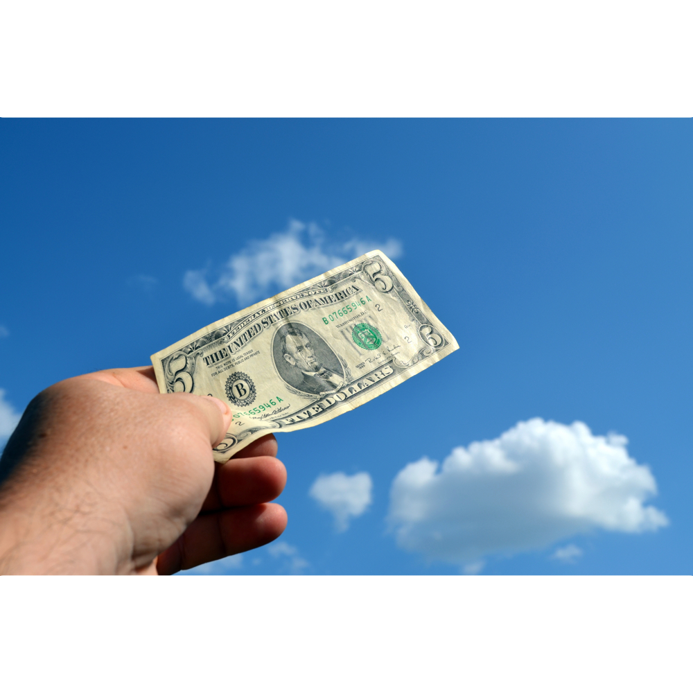 Five Dollars word image