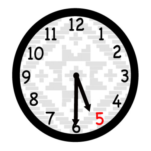 What time is it? five thirty phrase image