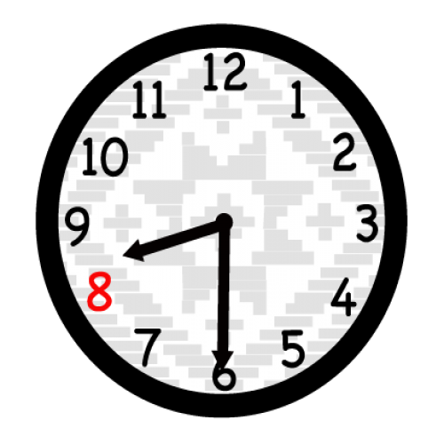 What time is it? eight thirty phrase image