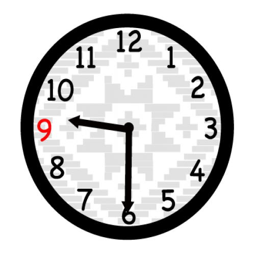 What time is it? nine thirty phrase image
