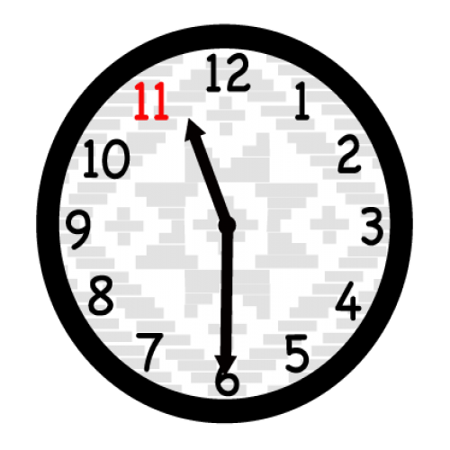 What time is it? eleven thirty phrase image